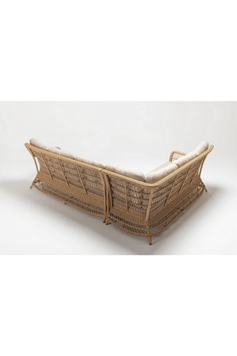 Engince Mobilya Bh-1171 Rattan 7'li Bahçe Koltuğu Beyaz Ahşap