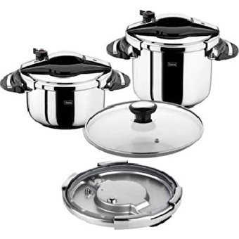 Falez Power Cook Clipso Kapak Termik Tabanlı 4 lt-7 lt Düdüklü Tencere Seti Siyah