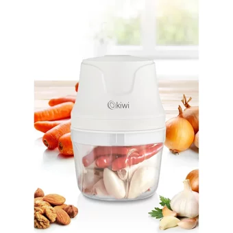 Kiwi KC8203 350 ml Plastik Hazneli Öğütücülü Üç Bıçaklı Şarjlı Rondo Beyaz