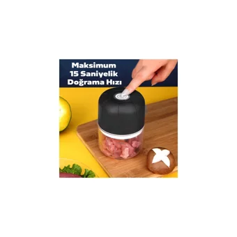 Ally Ez 33621 3.7 W 250 ml Plastik Hazneli Öğütücülü Üç Bıçaklı Mini Elektrikli Rondo Beyaz