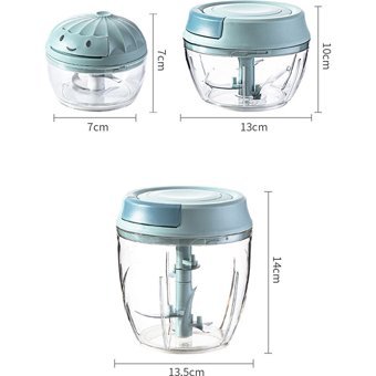 Bluebrush 900 ml Plastik Hazneli 5 Bıçaklı İpli Doğrayıcı Mavi