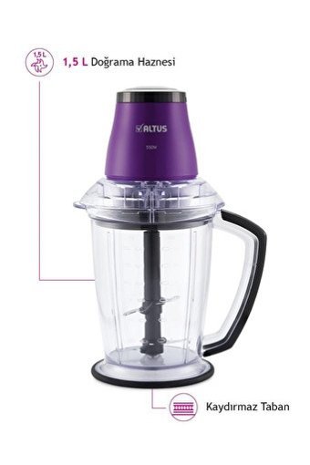 Altus Alsm 783M 550 W 1000 ml Plastik Hazneli Öğütücülü 4 Bıçaklı Elektrikli Rondo Mor
