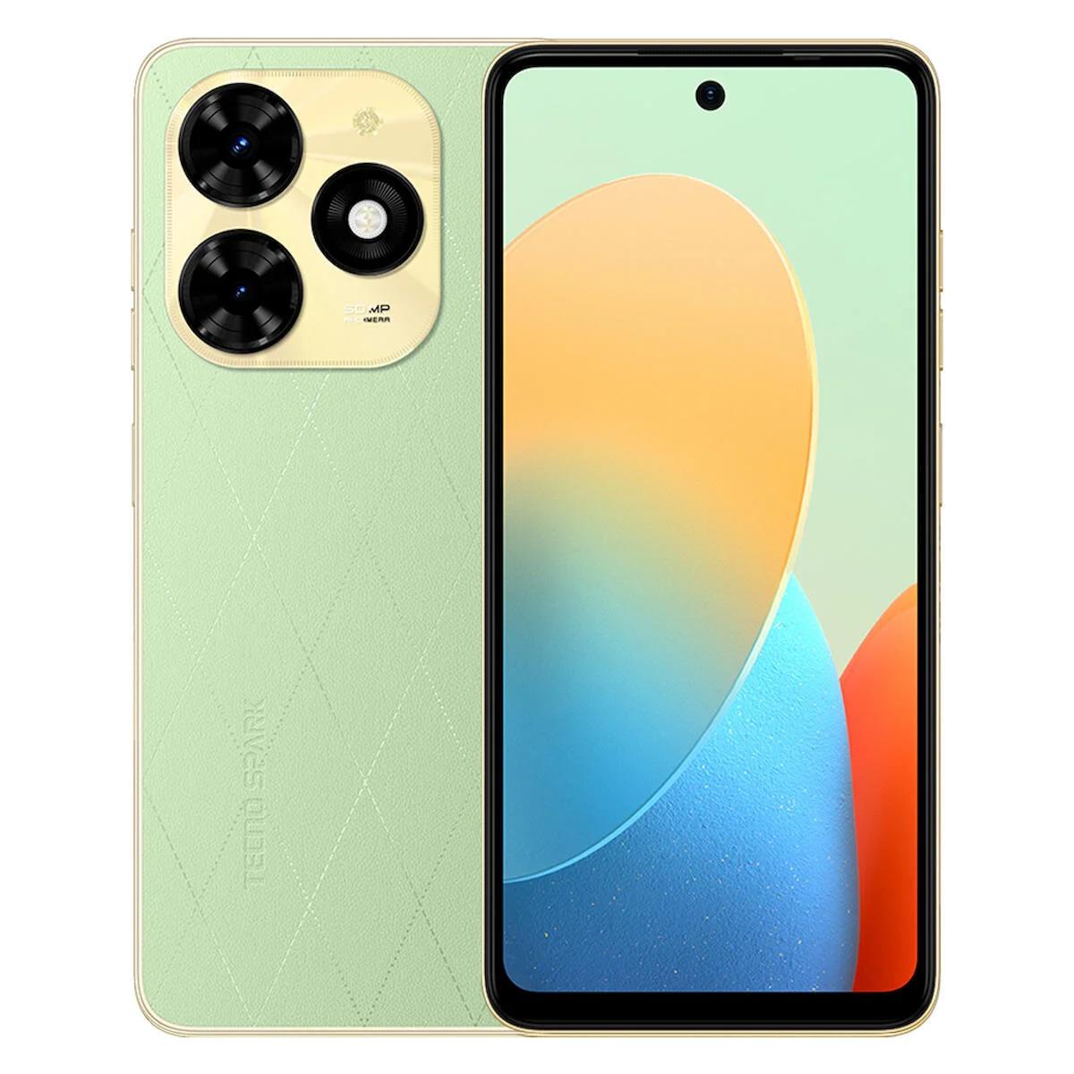 Tecno Spark 20C 128 GB Hafıza 4 GB Ram 6.6 inç 50 MP Çift Hatlı IPS LCD Ekran Android Akıllı Cep Telefonu Yeşil