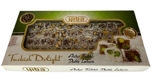 Yıba Çifte Kavrulmuş Antep Fıstıklı-Hindistan Cevizli Lokum 250 gr