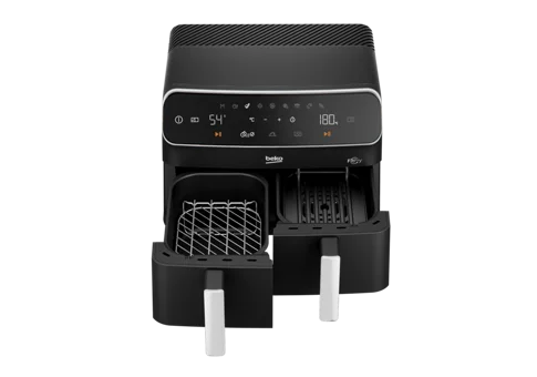 Beko FR 8284 FitFry Airfryer 8.5 lt İki Hazneli Izgara Yapan Led Ekranlı Yağsız Fritöz Siyah