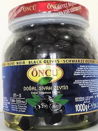 Öncü 261-320 Kalibre Tuzlu Salamura Siyah Zeytin Pet Kavanoz 24x1 kg
