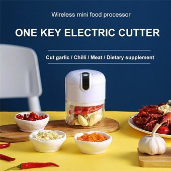 Nefertiya 250 ml Cam Hazneli Üç Bıçaklı Mini Şarjlı Rondo Beyaz