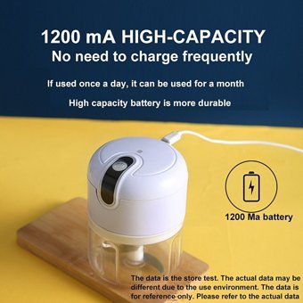 Nefertiya 250 ml Cam Hazneli Üç Bıçaklı Mini Şarjlı Rondo Beyaz