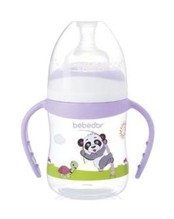 Bebedor B-88322 Polipropilen Kulplu Desenli Mor Biberon 150 ml
