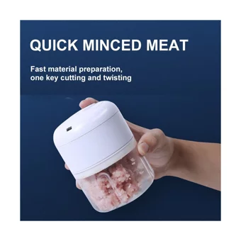 Nefertiya 250 ml Cam Hazneli Üç Bıçaklı Mini Şarjlı Rondo Beyaz
