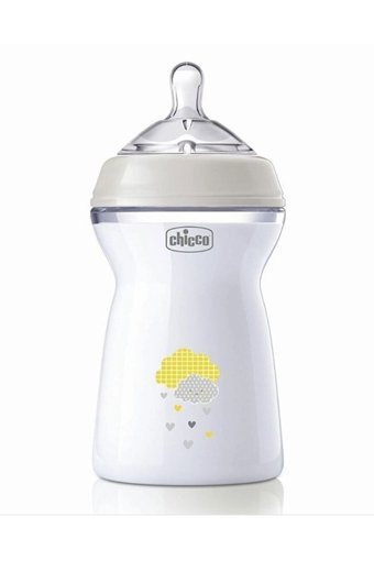 Chicco Naturel Feeling Polipropilen Gaz Yapmayan Antikolik Kulpsuz 6+ Ay Desenli Şeffaf Biberon 330 ml