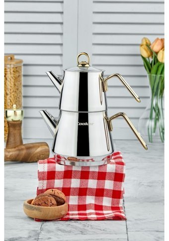 Cooker Mini Çelik Çaydanlık Altın