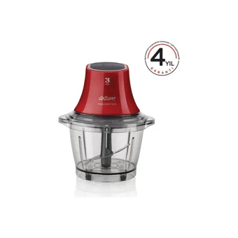 Nikadu AR1035 600 W 1000 ml Plastik Hazneli Öğütücülü 4 Bıçaklı Elektrikli Rondo Kırmızı