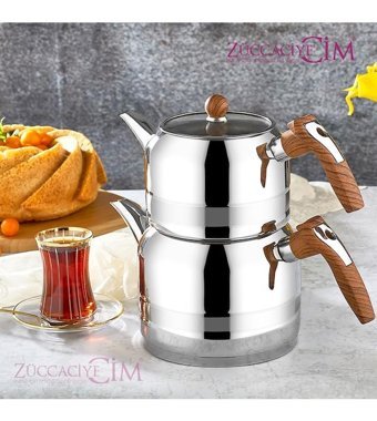 Kahramanlar Yağmur Çelik Çaydanlık Ahşap