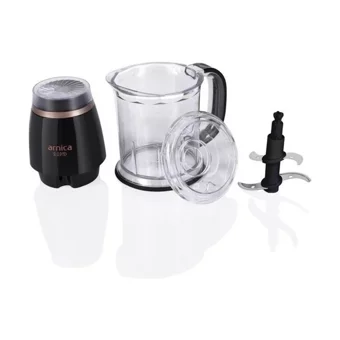 Arnica Gh21133 500 W 1200 ml Plastik Hazneli Öğütücülü 4 Bıçaklı Elektrikli Rondo Siyah