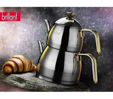 Decorev 5858 Çelik Çaydanlık Altın-İnox