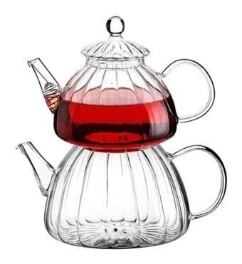 Ews Ginata Mini Cam Çaydanlık Şeffaf