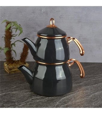 Tohana Thn93503 Emaye Çaydanlık Gri