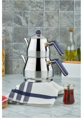 Cooker Everest Çelik Çaydanlık Mavi