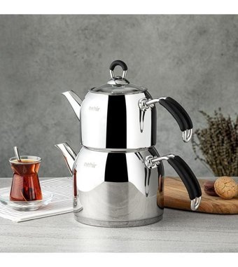 Nehir 29003 Midi Çelik Çaydanlık Gri