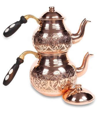 Coppergreat Tombik Mini Bakır Çaydanlık Kırmızı