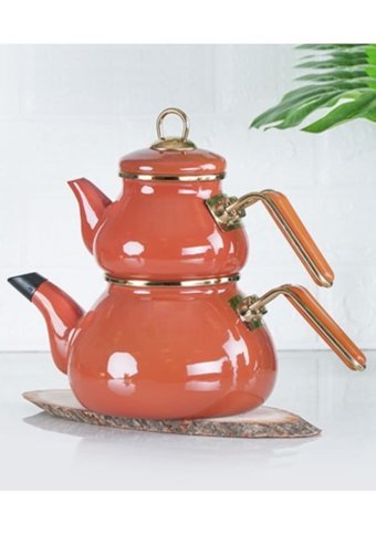 Acar Qualita Roly&Poly Emaye Çaydanlık Karamel