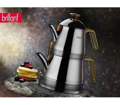 Decorev 5855 Çelik Çaydanlık Altın-İnox