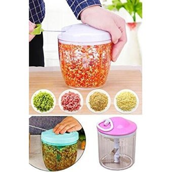 Grandzone 800 ml Plastik Hazneli 5 Bıçaklı İpli Doğrayıcı Kırmızı