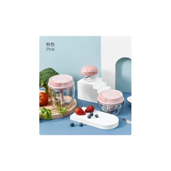 Bluebrush 900 ml Plastik Hazneli 5 Bıçaklı İpli Doğrayıcı Pembe
