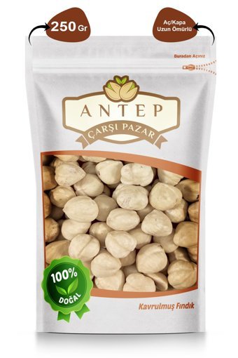 Antep Çarşı Pazar Doğal Kavrulmuş Tuzsuz Tane Giresun İçi Fındık 250 gr