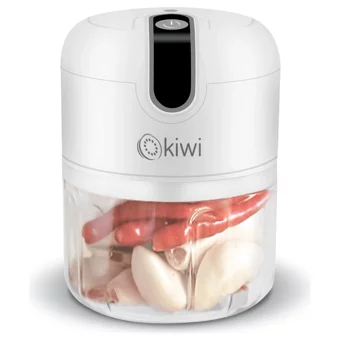 Kiwi KC8202 250 ml Plastik Hazneli Öğütücülü Üç Bıçaklı Mini Şarjlı Rondo Beyaz