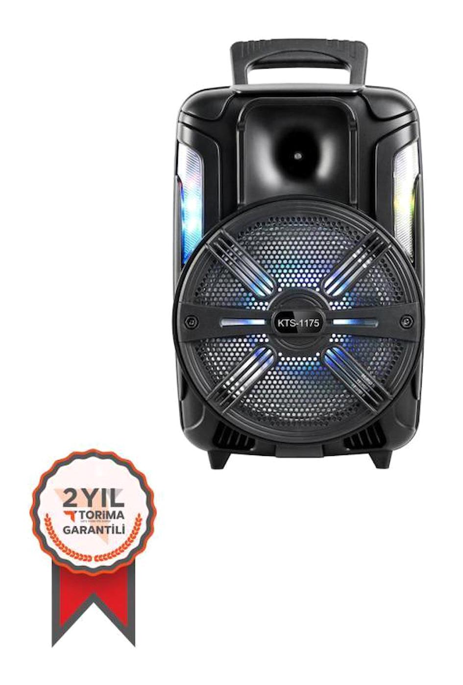 Torima KTS-1175 Radyolu Taşınabilir Işıklı Siyah Bluetooth Hoparlör