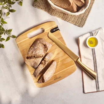 Emsan Bambu Orta Kahverengi Tekli Kesme Tahtası