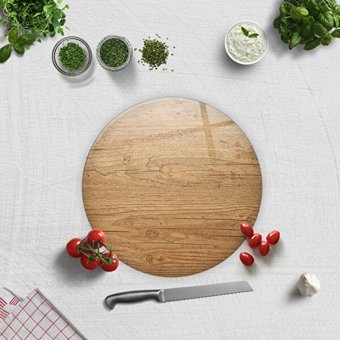Decorita Temperli Cam Orta Kahverengi Tekli Kesme Tahtası