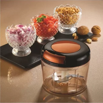 Decorev Vip 900 ml Plastik Hazneli Üç Bıçaklı İpli Doğrayıcı Bakır