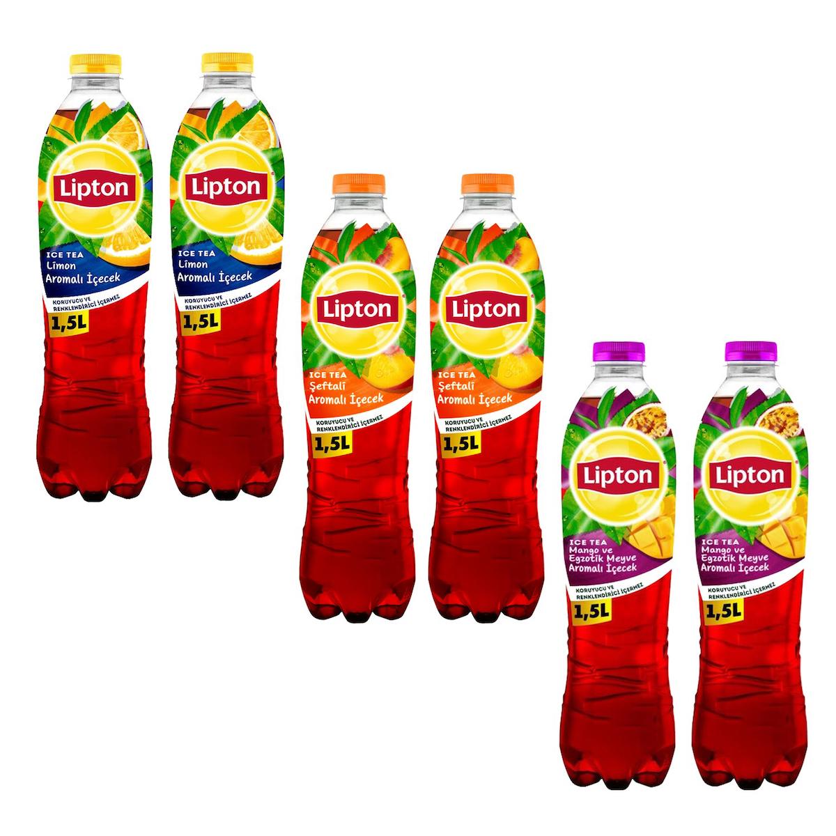 Lipton Limon-Şeftali-Mango Soğuk Çay 6x1.5 lt