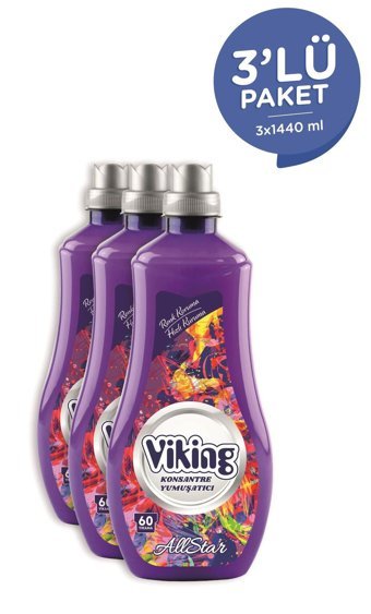Viking Allstar Konsantre 180 Yıkama Yumuşatıcı 3x1440 ml