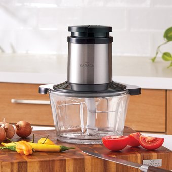 Karaca 240 W 1800 ml Cam Hazneli Buz Kırıcılı Öğütücülü 4 Bıçaklı Elektrikli Rondo Gri