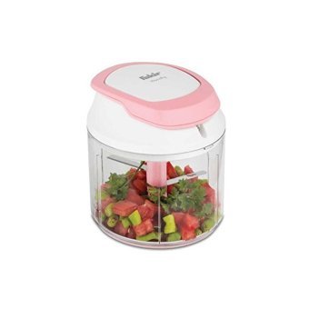 Fakir Handly 500 ml Plastik Hazneli Üç Bıçaklı İpli Doğrayıcı Pembe