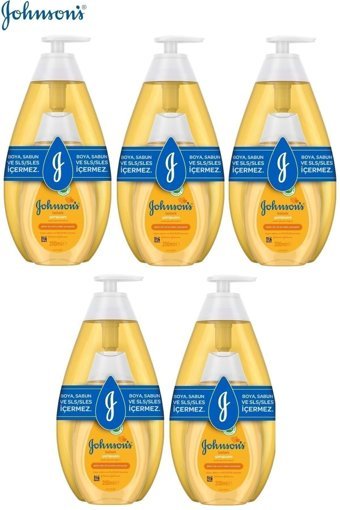 Johnson's Baby Boya Sabun ve Sls İçermez Göz Yakmayan Hipoalerjenik Yenidoğan Tüm Ciltler İçin Bebek Şampuanı 5x950 ml
