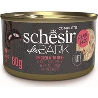Schesir After Dark Tavuk-Sığır Eti Parça Etli Yetişkin Yaş Kedi Maması 80 gr