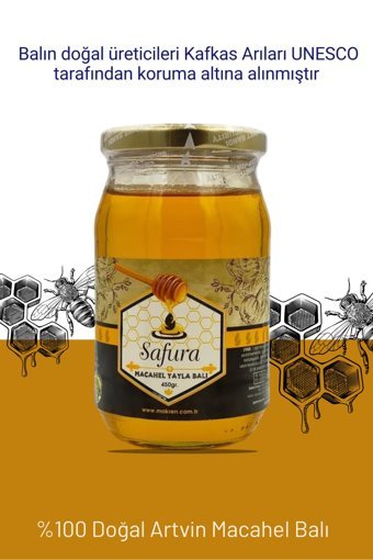 Safura Artvin Organik Süzme Macahel Yayla Balı 450 gr