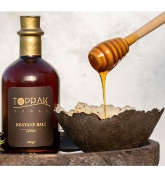 Toprak Doğal Hakiki Artvin Organik Süzme Kestane Balı 290 gr