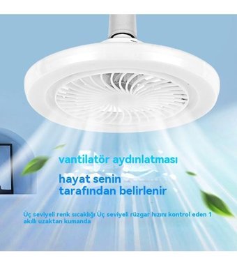 Eternal Luck Kumandalı Mini Sessiz Tavan Vantilatör