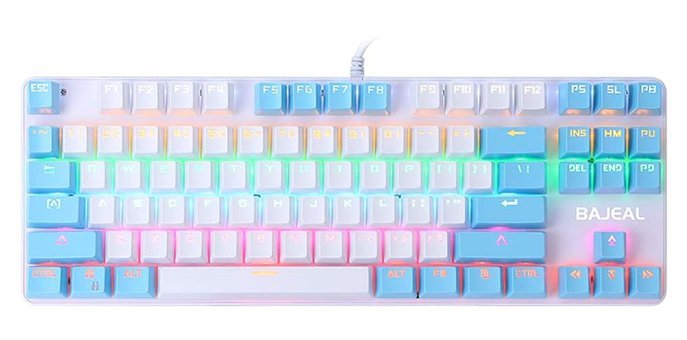 Mistaha İngilizce Q RGB 87 Tuşlu Black Switch Kablolu Çok Renkli Mekanik Gaming Klavye