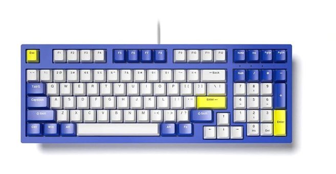 Generic K97 İngilizce Q RGB 87 Tuşlu Blue Switch Kablolu Mavi Mekanik Gaming Klavye