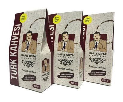 Hafız Usta Damla Sakızlı Orta Kavrulmuş Türk Kahvesi 3x200 gr