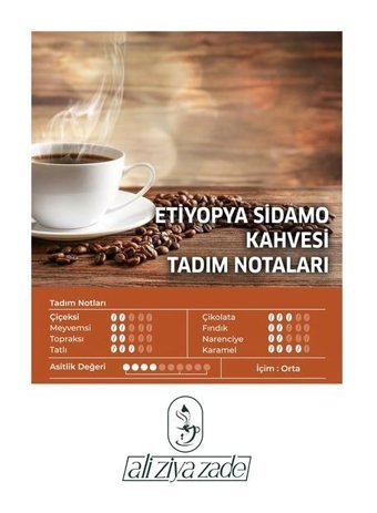 Ali Ziya Zade Etiyopya Sidamo Sade Türk Kahvesi 3x250 gr
