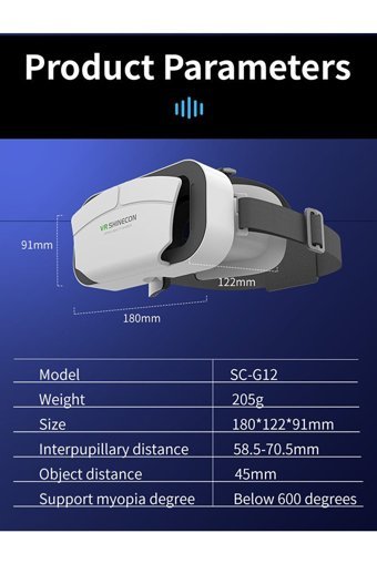 Vr Shinecon G12 3D 4.5-7.0 inç Sanal Gerçeklik Gözlükleri