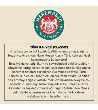 Mare Mosso Sade Orta Kavrulmuş Türk Kahvesi 1 kg